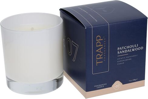 تراب - رقم 7 خشب الصندل الباتشولي - 7 أونصة. شمعة مميزة - عطر منزلي عطري برائحة ترابية من الباتشولي الآسيوي وخشب الصندل ورائحة الأرز - شمع الفازلين in Kuwait