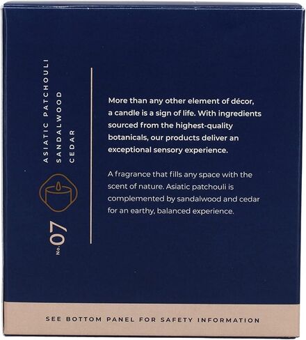 تراب - رقم 7 خشب الصندل الباتشولي - 7 أونصة. شمعة مميزة - عطر منزلي عطري برائحة ترابية من الباتشولي الآسيوي وخشب الصندل ورائحة الأرز - شمع الفازلين in Kuwait