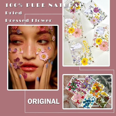 192Pcs Dried Pressed Flowers for Resin, Assorted Real Natural Bulk Dry Floral Leaves for DIY Art Crafts, Epoxy Molds, Jewelry, Soap, Candle Making, Nails Decors in Saudi Arabia