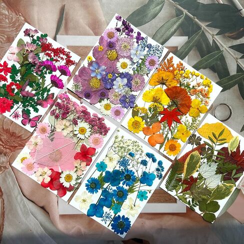 192Pcs Dried Pressed Flowers for Resin, Assorted Real Natural Bulk Dry Floral Leaves for DIY Art Crafts, Epoxy Molds, Jewelry, Soap, Candle Making, Nails Decors in Saudi Arabia