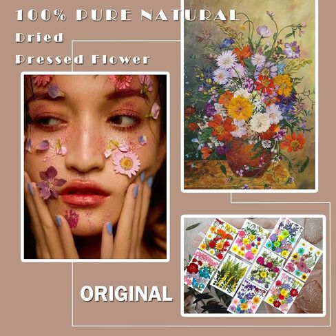 192Pcs Dried Pressed Flowers for Resin, Assorted Real Natural Bulk Dry Floral Leaves for DIY Art Crafts, Epoxy Molds, Jewelry, Soap, Candle Making, Nails Decors in Saudi Arabia