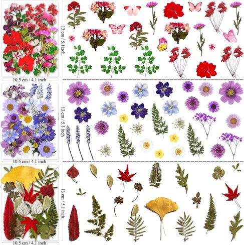 192Pcs Dried Pressed Flowers for Resin, Assorted Real Natural Bulk Dry Floral Leaves for DIY Art Crafts, Epoxy Molds, Jewelry, Soap, Candle Making, Nails Decors in Saudi Arabia