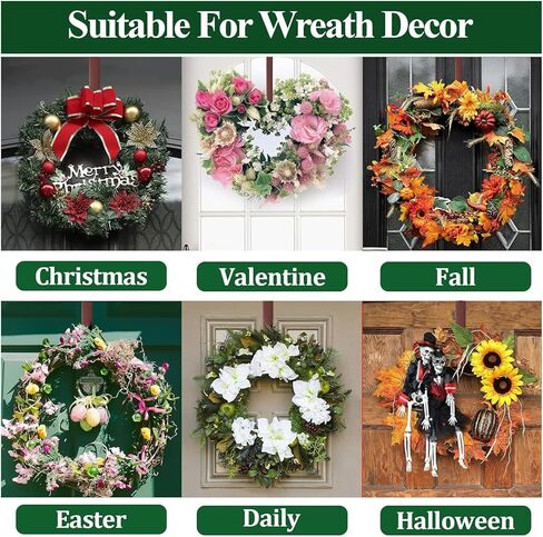 ZMCINER Wreath Hanger for Front Door, Adjustable Wreath Hanger from 15 to 25 Inches Wreath Hanger, 20 lbs Larger Door Upgrade Wreath Hanger Christmas Fall Wreaths Decorations Hook (Matte Black) in Kuwait
