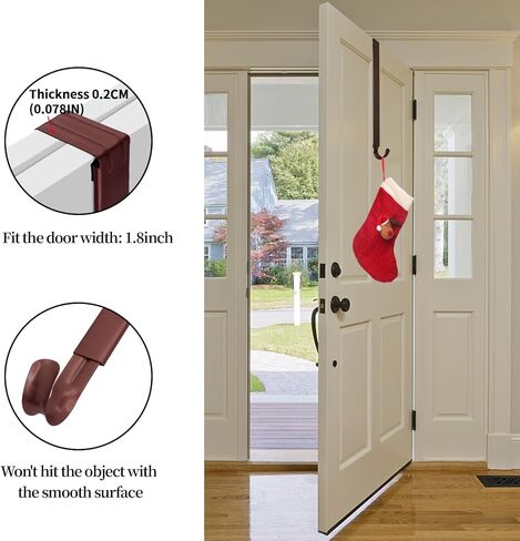 ZMCINER Wreath Hanger for Front Door, Adjustable Wreath Hanger from 15 to 25 Inches Wreath Hanger, 20 lbs Larger Door Upgrade Wreath Hanger Christmas Fall Wreaths Decorations Hook (Matte Black) in Kuwait