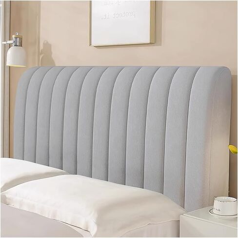 Bed Headboard Cover Full Queen King Size, Quilted Headboard Slipcover Thicken Dustproof Headboard Padding Protector Cover for Bedroom Decoration (Light Grey, 120cm/47inch) in Saudi Arabia