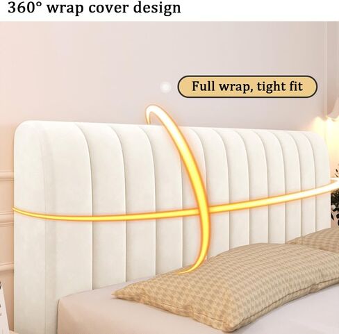Bed Headboard Cover Full Queen King Size, Quilted Headboard Slipcover Thicken Dustproof Headboard Padding Protector Cover for Bedroom Decoration (Light Grey, 120cm/47inch) in Saudi Arabia