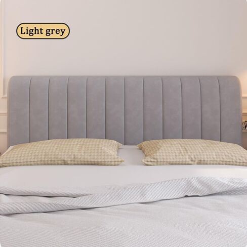 Bed Headboard Cover Full Queen King Size, Quilted Headboard Slipcover Thicken Dustproof Headboard Padding Protector Cover for Bedroom Decoration (Light Grey, 120cm/47inch) in Saudi Arabia