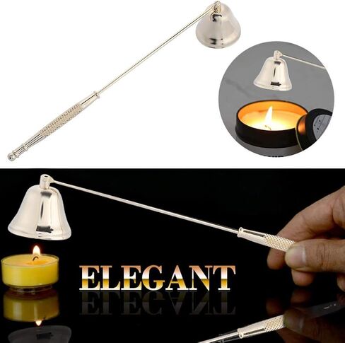 Candle Snuffer Polished Stainless Steel Candle Stopper Long Handle Candle Safely Extinguisher Snuffer Prevent Spray(Gold) Candlesnuffers in Saudi Arabia