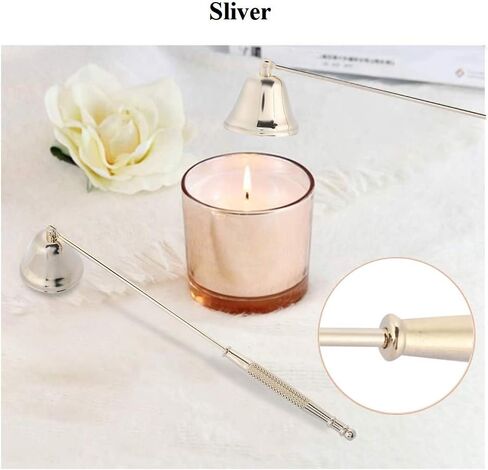 Candle Snuffer Polished Stainless Steel Candle Stopper Long Handle Candle Safely Extinguisher Snuffer Prevent Spray(Gold) Candlesnuffers in Saudi Arabia