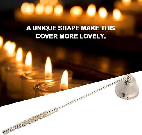 Candle Snuffer Polished Stainless Steel Candle Stopper Long Handle Candle Safely Extinguisher Snuffer Prevent Spray(Gold) Candlesnuffers in Saudi Arabia