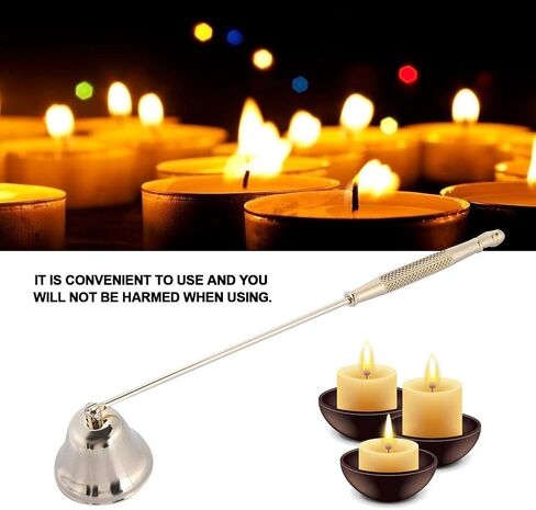 Candle Snuffer Polished Stainless Steel Candle Stopper Long Handle Candle Safely Extinguisher Snuffer Prevent Spray(Gold) Candlesnuffers in Saudi Arabia