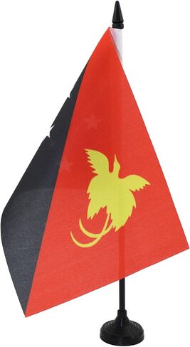 علم طاولة AZ FLAG Palau مقاس 5 بوصة × 8 بوصة - علم مكتب Palauan مقاس 21 × 14 سم - عصا وقاعدة بلاستيكية سوداء in Saudi Arabia