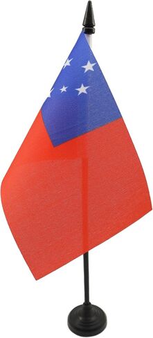علم طاولة AZ FLAG Palau مقاس 5 بوصة × 8 بوصة - علم مكتب Palauan مقاس 21 × 14 سم - عصا وقاعدة بلاستيكية سوداء in Saudi Arabia