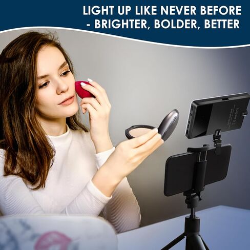 Selfie Light Portable Phone Light, Eagerey 60 LED Rechargeable Fill Light with Front & Back Clip, CRI 95, 3 Light Modes, Clip on Light for TikTok Tablet/Laptop, iPad, Conference Vlog Video in Saudi Arabia