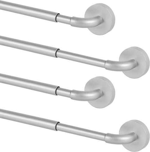 TYRON 2 Pack Magnetic Curtain Rod for Metal Doors Adjustable 18-30 Inch, 3/8 in. Diameter, French Door Magnetic Curtain Rods, Magnetic Cafe Curtain Rod(Black) in Saudi Arabia