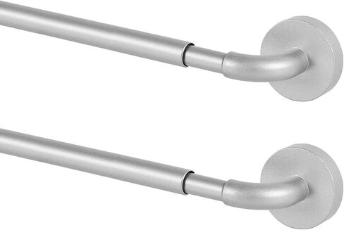 TYRON 2 Pack Magnetic Curtain Rod for Metal Doors Adjustable 18-30 Inch, 3/8 in. Diameter, French Door Magnetic Curtain Rods, Magnetic Cafe Curtain Rod(Black) in Saudi Arabia