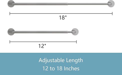 TYRON 2 Pack Magnetic Curtain Rod for Metal Doors Adjustable 18-30 Inch, 3/8 in. Diameter, French Door Magnetic Curtain Rods, Magnetic Cafe Curtain Rod(Black) in Saudi Arabia