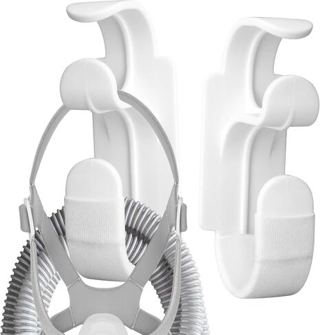 2 Pack CPAP Hose Holder with Cushion Fabric, CPAP Tubing Hanger for Bed, 2 in 1 CPAP Hose Hook for Tube & Mask Organized - Cpap Bipap Accessories Supplies to Avoid Hoses Tangle & Reduce Noise in Saudi Arabia