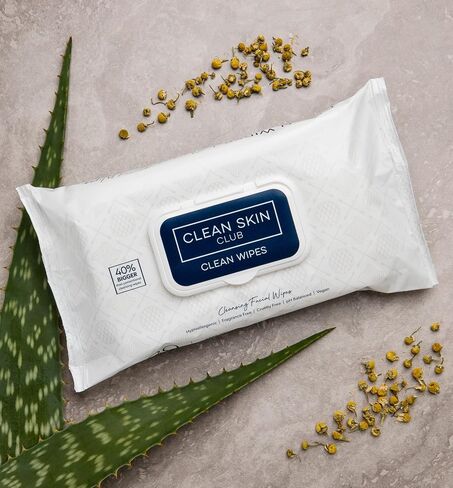 Clean Skin Club XL Premium Face Wipes, 40% Larger Than Normal Wipes, Extra Moist Makeup Removing Towelettes, 30 Count, Facial Cleansing Cloth, Fragrance Free, No Alcohol or Chemicals in Kuwait