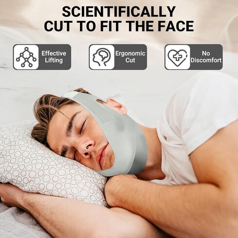 Anti Snore Chin Strap, Snore Stopper with Adjustable Velcro, Chin Strap for Sleeping Comfortable Stop Snoring Solution, Anti Snoring Devices Breathable and Reusable, Green, M in Kuwait