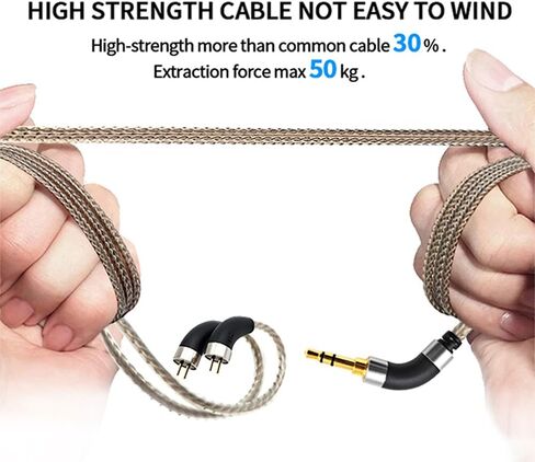 okcsc Earphone Cable MMCX Cable Silver Plated High Purity Monocrystalline Copper Fits for Final Audio E4000/E5000/B1/B2/B3/A8000/Make1/Make2/Make3 IEM Cable with 2.5mm Plug in Saudi Arabia