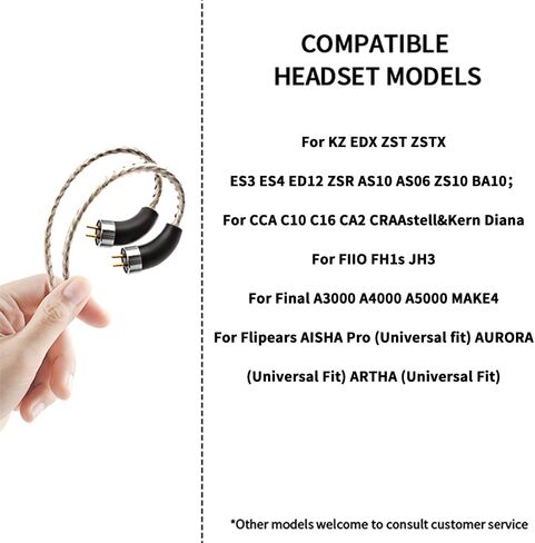 okcsc Earphone Cable MMCX Cable Silver Plated High Purity Monocrystalline Copper Fits for Final Audio E4000/E5000/B1/B2/B3/A8000/Make1/Make2/Make3 IEM Cable with 2.5mm Plug in Saudi Arabia