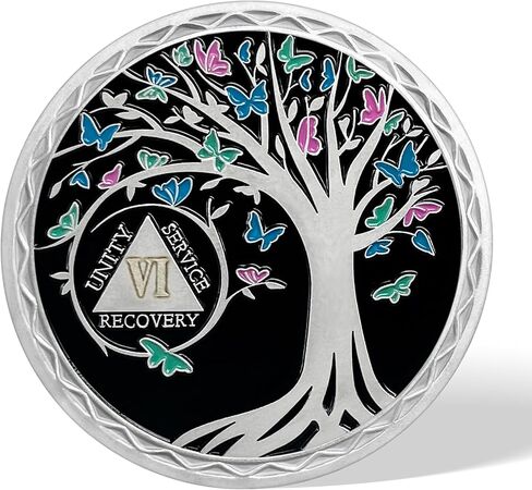 عملة رصانة لمدة 10 سنوات، ورقائق وميداليات شجرة الحياة AA، ورمز رقاقة استرداد الرصانة | هدايا الرصانة للرجال والنساء الذين يحتفلون بالتعافي من مدمني الكحول المجهولين in Kuwait