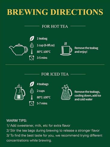GLDNT Organic Green Tea Bags, Natural Pure Organic Green Tea, Super Antioxidant, Caffeinated, 100 Count in Saudi Arabia