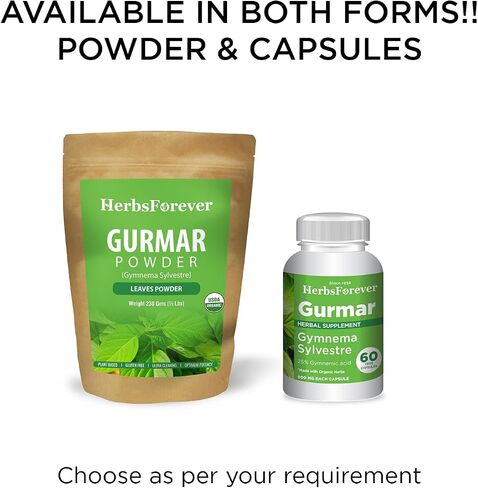 Gurmar Capsules – Gymnema Sylvestre – Concentrated Extract Ratio 7:1 – 90 Vege Capsules in Saudi Arabia