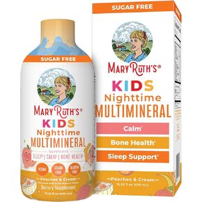 Kids Liquid Nighttime Multimineral by MaryRuth's | Kids Vitamins | Bone Health | Calm Calcium Magnesium Supplement | Vegan | Sugar Free | 30-180 Servings | 15.22 fl oz