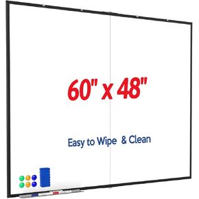 Large Whiteboard, Double Magnetic White Board for Wall, Dry Erase Whiteboard for Office Home & School (Silver, 72x48 inch)