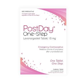 Levonorgestrel Tablet - Emergency Contraceptive to Reduce Risk of Pregnancy - Backup Birth Control - Female Contraceptive - Does Not Affect Existing Pregnancy - 1.5 mg - 1 Tablet