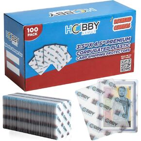 Hobby Armor Premium Plastic Trading Card Shipping Protector 3.5" x 4.5", 100 Pack, Trading Card Shipping Supplies, Cardboard Sleeves Alt, Trading Card Supplies, Trading Card Packaging Shield Mailers