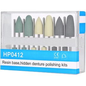 12 pcs Silicone Polishers Resin Base Hidden Denture Polishing Kits 2.35mm Drill Bits (HP0412)