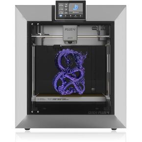 QIDI PLUS4 3D Printer, Max 600mm/s High-Speed Printing, 65℃ Chamber Heat, Fully Auto Leveling, 370°C Direct Extruder with Integrated Nozzle, Support PPS-CF Filaments, Large Print Size 12"x12"x11"