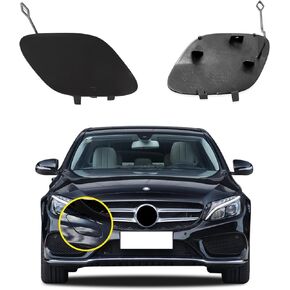 Car Front Bumper Tow Hook Cover Cap Compatible with Sports Mercedes Benz C-Class W205 C300 C400 C43AMG 2015 2016 2017 2018 Trailer Cover Cap A2058850724 Small Lid Towing Eye Cap