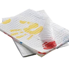 Graham Medical 37234 2-Ply Tissue/Poly Towel, Tiny Tracks, 13.5" Width, 18" Length (Pack of 500)