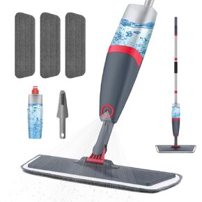 NileHome Spray Mops for Floor Cleaning, Microfiber Spray Mop with 580ml Refillable Bottle and 3 Replacement Pads Floor Mop for Household or Commercial Use Dust Mop for Hardwood Laminate Tile Ceramic