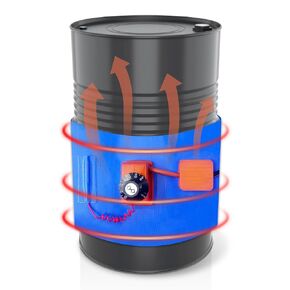 Upgraded Blue 55 Gallon Drum Heater with Twist Temperature Control, YeloDeer 120V 1200 Watt Barrel Heater Band for Grease Keg Heater Operates in 86 ℉-302 ℉, Metal Drum Pail Heaters for Honey Drum