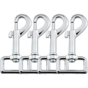 Heyous 4PCS 1" Heavy Duty Chrome Swivel Snap Hooks Trigger Snaps Dog Leash Hook Key Chain Swivel Eye Bolt Snap Hooks Trigger Clip for Linking Pet Leash Collar, Pet Harness, Purse Straps,