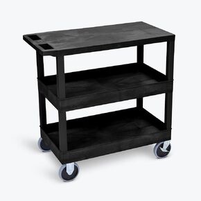 FSE Luxor 373-EC211HD-B 32" x 18" Cart - Two Tub/One Flat Shelves