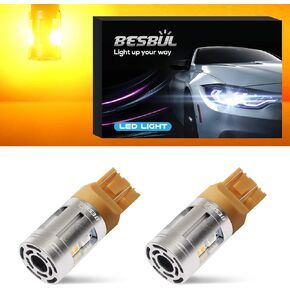7440 7443 LED Bulb with Turbo Fan, Canbus Ready Turn Signal Bulbs 12-40V T20 W21W Tail Reverse Backup Brake DRL Blinker Lights White, Pack of 2