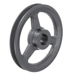 uxcell AK64-1 V-Belt Sheave 1"Bore 6.25"OD Single Groove Web Sheave Bored-to-Size Sheave, Cast Iron, Belt Section for 4L or A Belt