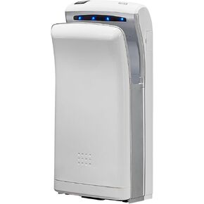 HEPA Filtered Vertical Hand Dryer 1800W Dual Blade Air Commercial Hand Dryers for Bathrooms Automatic High-Speed Jet Flow Wall Mounted Silver