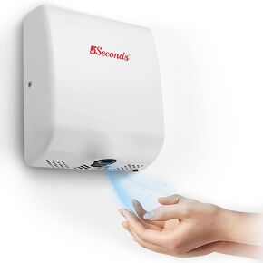5Seconds™ Electric Hand Dryers for Bathrooms Commercial in 1800W, Stainless Steel with Hepa Filter, Touch Free Sensor, High Speed Energy Efficient UL Listed, 5 Years Warranty, ADA Compliant