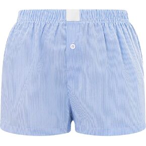 Womens Y2k Cute Plaid Striped Print Pajama Boxer Shorts Gingham Lounge PJ Bottoms Shorts Checkered Sleep Shorts
