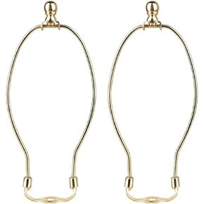 Helunsi 10 Inch Lamp Harp, 2 Set Black Lamp Shade Harp Holder with Finial, DIY Detachable Replacement Lampshade Adapter Harp Bracket Hardware for Table/Floor Lamps Accessories Parts Repair - Metal