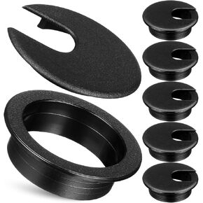 DOITOOL 6PCS Desk Grommet 2Inch(50mm) Desk Cable Grommet Desk Cable Hole Covers with Hole Saw, Ideal Solution for Office and Home Table Cable