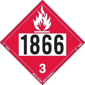 Labelmaster ZT2-1866 UN 1866 Flammable Liquid Hazmat Placard, Tagboard (Pack of 25) in Kuwait
