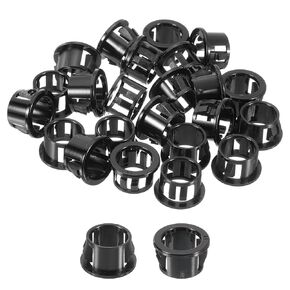 uxcell Cable Snap Bushing Grommets, 26Pcs 20mm/0.79" Mounting Dia Nylon Snap Bushing Grommet, Round Snap in Cable Hose Bushing for Various Cables Tubes Wire, Black